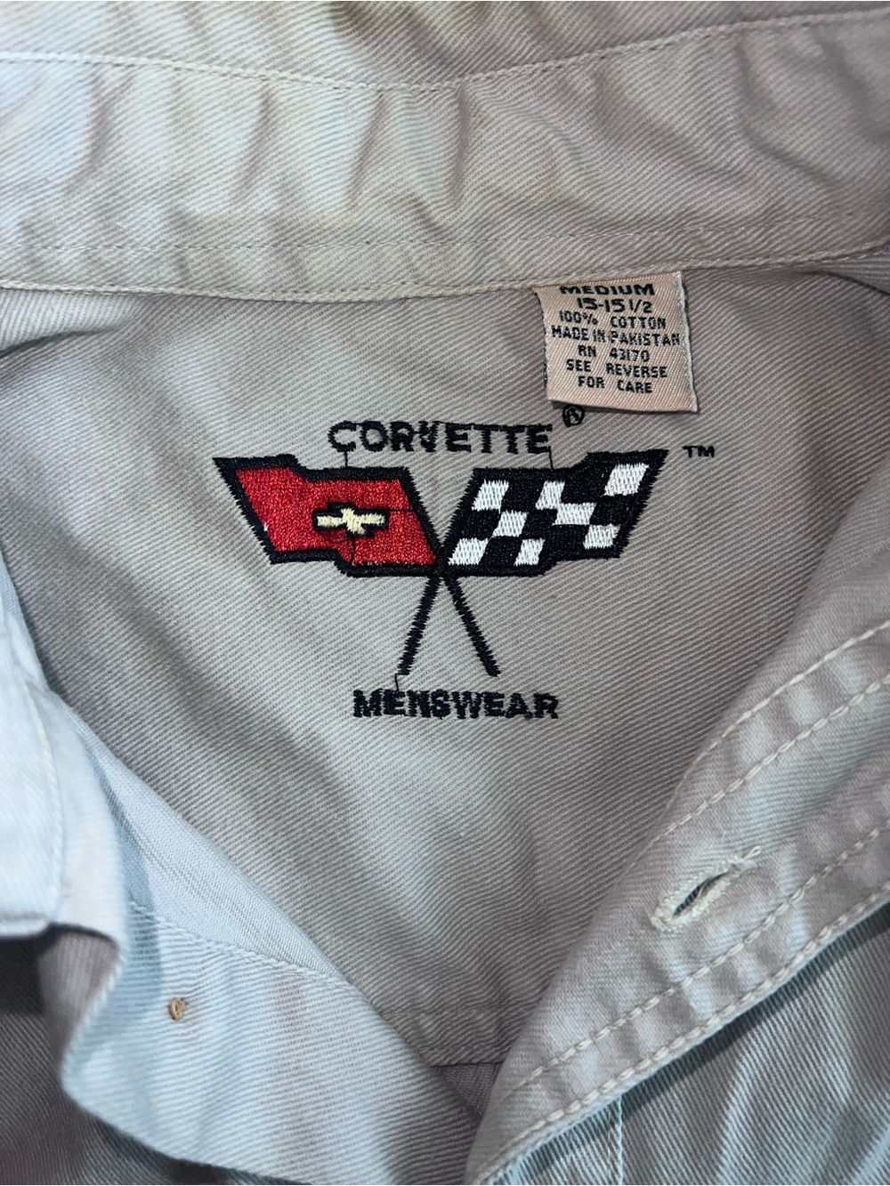 Vintage 90s Corvette Menswear Button Down Shirt